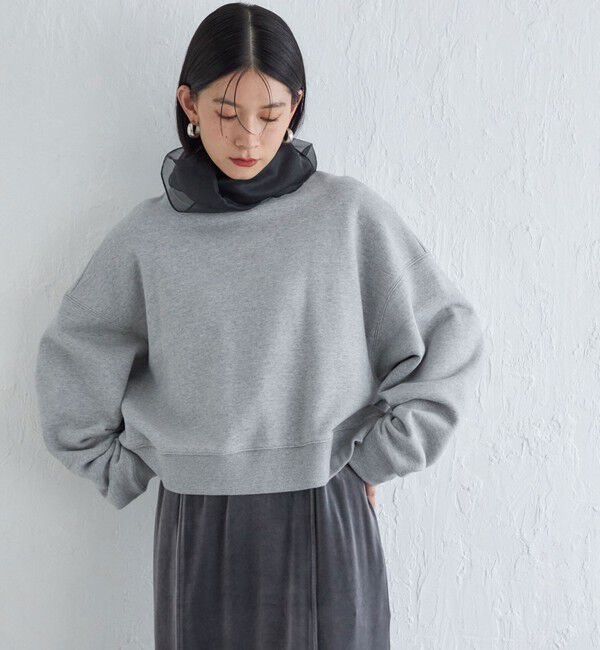 SHIPS for women「Wai＋:〈手洗い可能〉裏毛 オーガンジー スウェット」|スウェット・ジャージ|グレー