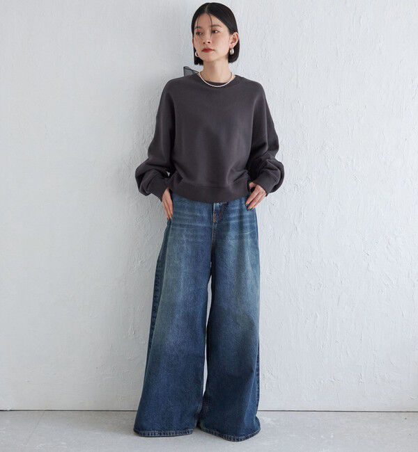 SHIPS for women「Wai＋:〈手洗い可能〉裏毛 オーガンジー スウェット」|スウェット・ジャージ|