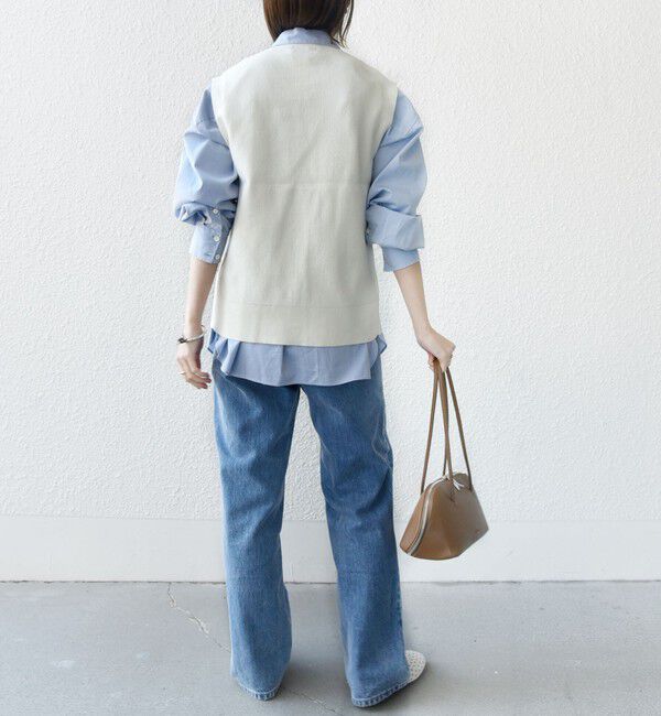 SHIPS for women「〈手洗い可能〉ワンポイント 刺繍 Vネック ベスト」|ベスト・ジレ|
