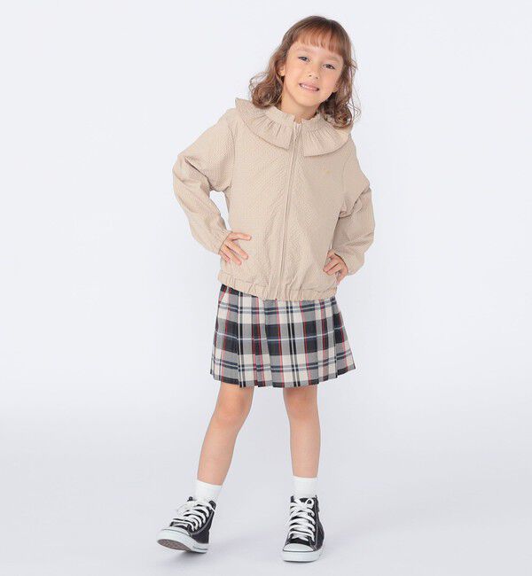SHIPS KIDS「SHIPS KIDS:100～130cm /〈UVカット/洗濯機可能〉フリル パーカ」|ブルゾン・スタジャン|