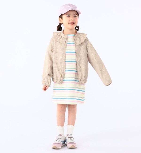 SHIPS KIDS「SHIPS KIDS:100～130cm /〈UVカット/洗濯機可能〉フリル パーカ」|ブルゾン・スタジャン|