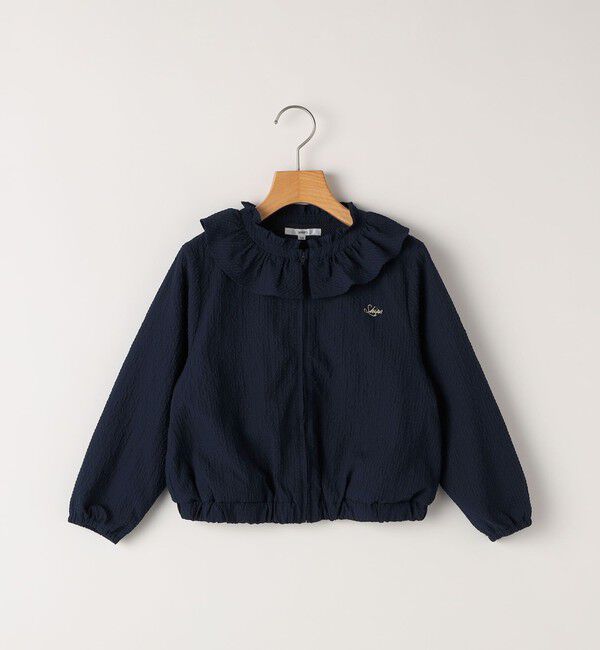 SHIPS KIDS「SHIPS KIDS:100～130cm /〈UVカット/洗濯機可能〉フリル パーカ」|ブルゾン・スタジャン|