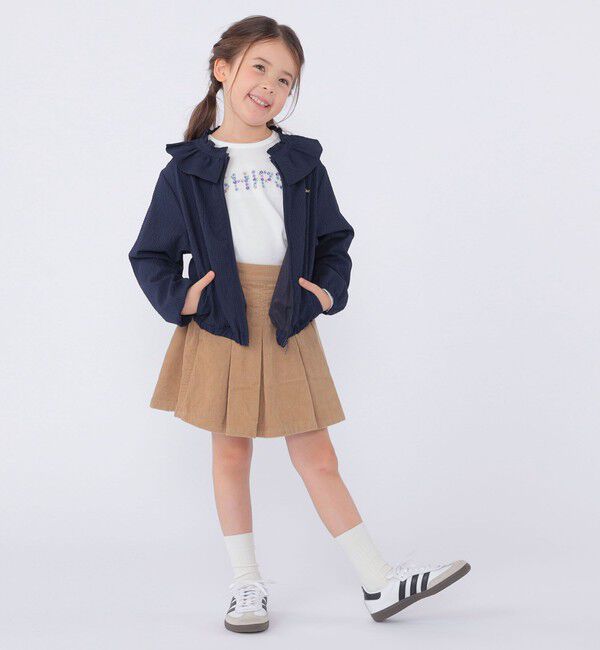 SHIPS KIDS「SHIPS KIDS:100～130cm /〈UVカット/洗濯機可能〉フリル パーカ」|ブルゾン・スタジャン|