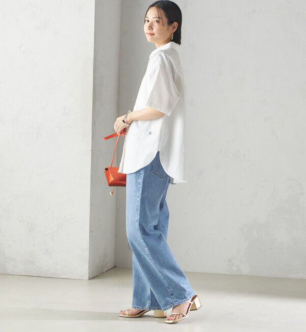 SHIPS for women「〈洗濯機可能〉オックス 刺繍 ショート スリーブ シャツ」|シャツ・ブラウス|