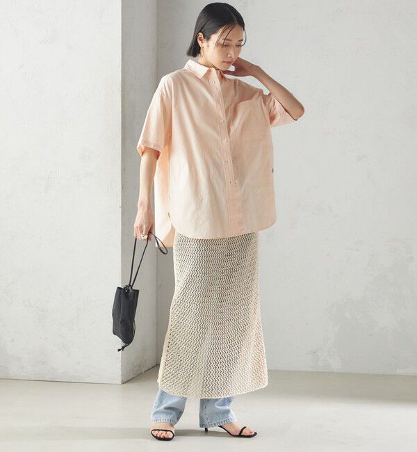 SHIPS for women「〈洗濯機可能〉オックス 刺繍 ショート スリーブ シャツ」|シャツ・ブラウス|