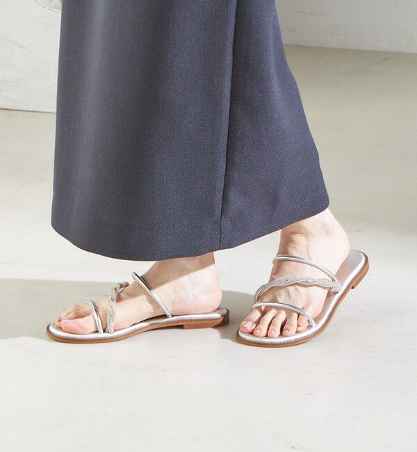 SHIPS for women「MOSAIC:ヒネリ ビジュー サンダル」|サンダル|