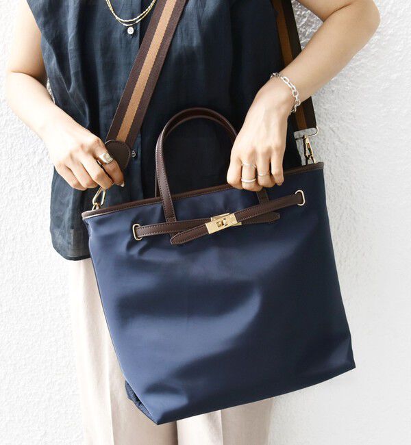 SHIPS for women「【WEB限定】ライン テープ ショルダー付き A4 トート」|トートバッグ|