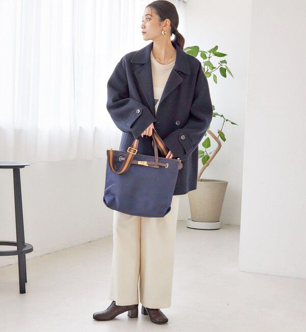 SHIPS for women「【WEB限定】ライン テープ ショルダー付き A4 トート」|トートバッグ|