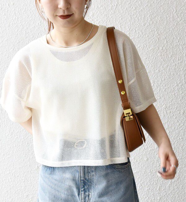 SHIPS any「SHIPS any:〈手洗い可能〉メッシュ シアー ワイド TEE &times; タンク セット」|Tシャツ・カットソー|