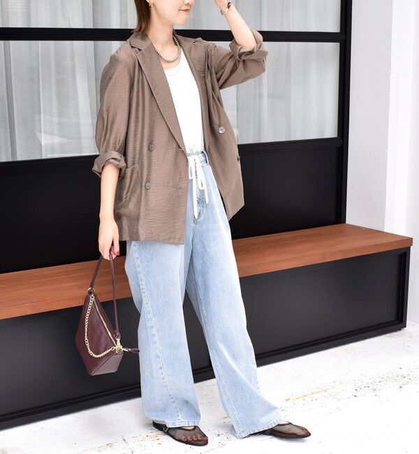 SHIPS for women「〈洗濯機可能〉ドロスト イージー デニム パンツ」|デニム|