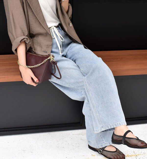 SHIPS for women「〈洗濯機可能〉ドロスト イージー デニム パンツ」|デニム|