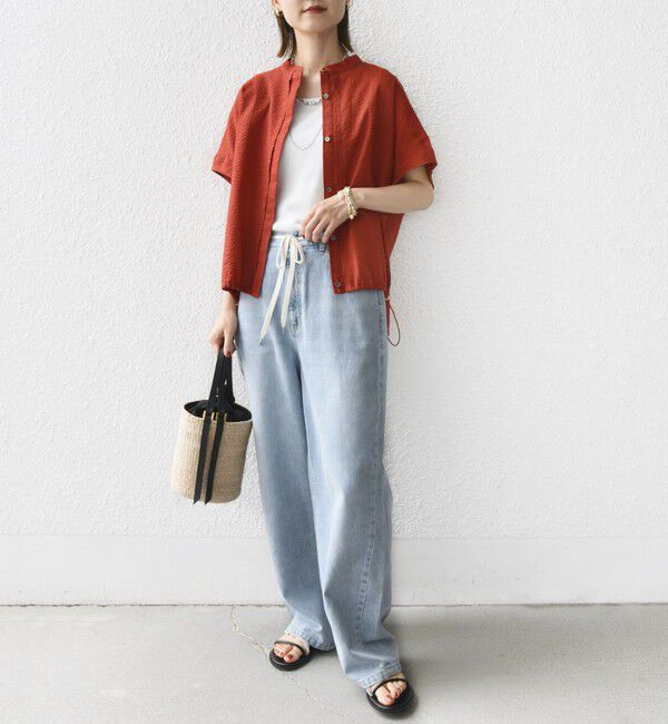 SHIPS for women「〈洗濯機可能〉ドロスト イージー デニム パンツ」|デニム|