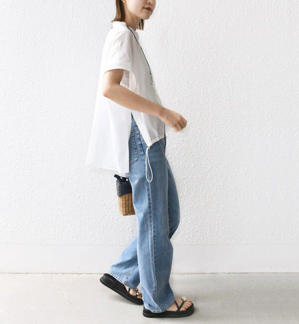 SHIPS for women「〈手洗い可能〉サッカー 裾 ドロスト ドルマン ブラウス 2」|シャツ・ブラウス|