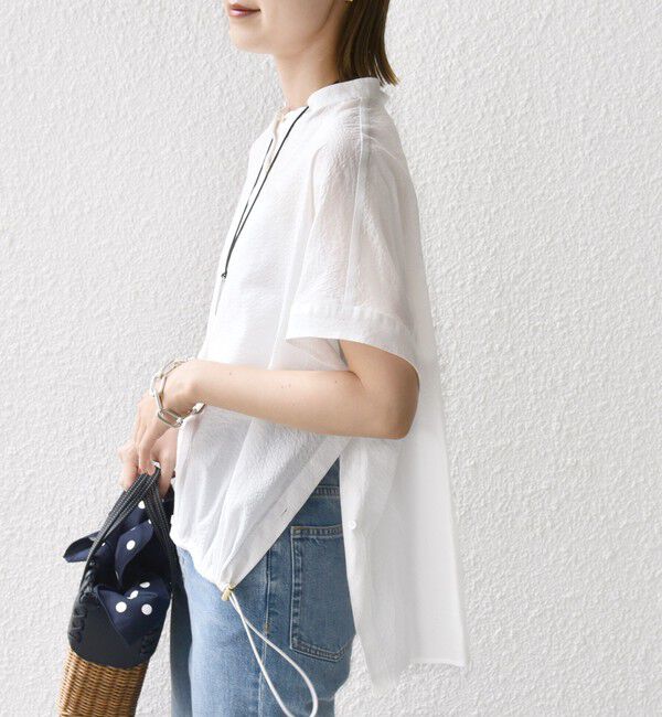 SHIPS for women「〈手洗い可能〉サッカー 裾 ドロスト ドルマン ブラウス 2」|シャツ・ブラウス|