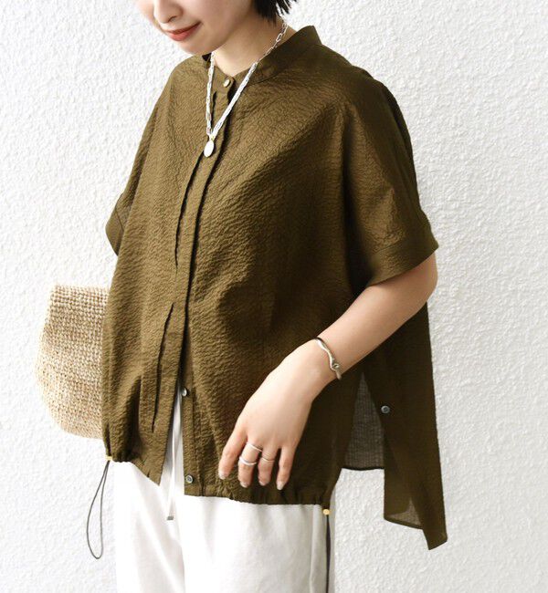 SHIPS for women「〈手洗い可能〉サッカー 裾 ドロスト ドルマン ブラウス 2」|シャツ・ブラウス|