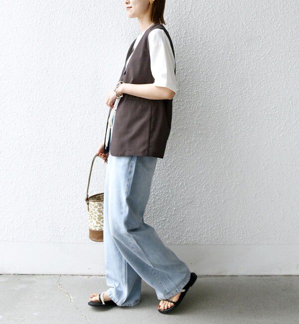 SHIPS for women「〈防シワ加工〉チノ ウール ボタン ジレ」|ベスト・ジレ|