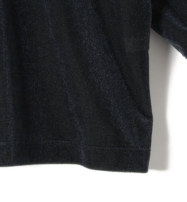 SHIPS for women「〈手洗い可能〉シアー トリコット ポリエステル ベロア 五分袖 ワイド TEE」|Tシャツ・カットソー|