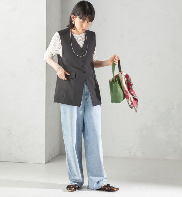 SHIPS for women「〈手洗い可能〉ハイカウント ダブルクロス ジレ」|ベスト・ジレ|