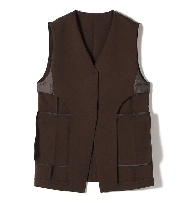 SHIPS for women「〈手洗い可能〉ハイカウント ダブルクロス ジレ」|ベスト・ジレ|