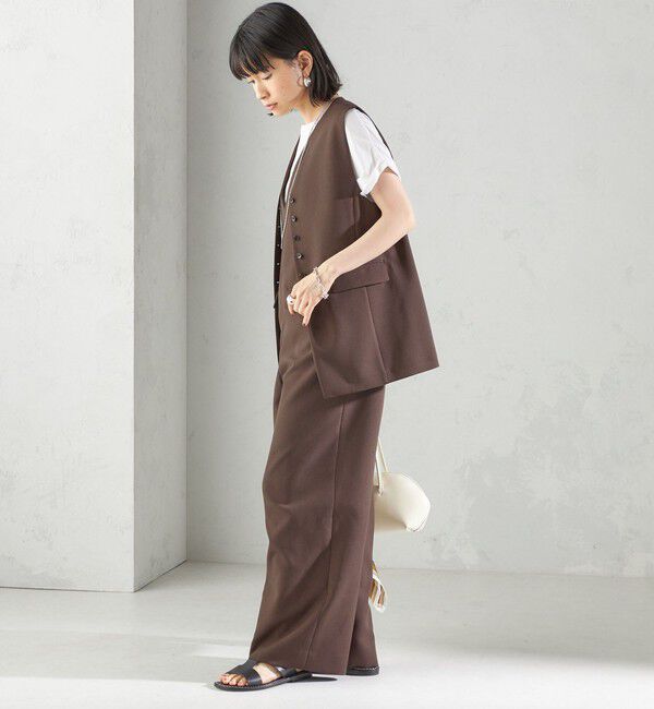 SHIPS for women「〈手洗い可能〉ハイカウント ダブルクロス ジレ」|ベスト・ジレ|