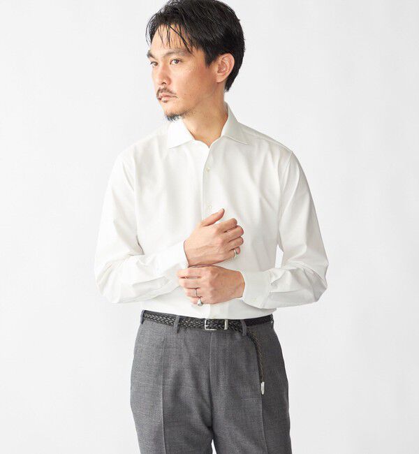 SHIPS「SHIPS: ジャージー ソリッド ワンピースカラー シャツ」|Tシャツ・カットソー|ホワイト