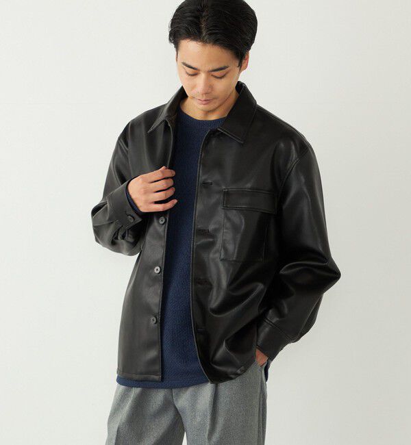SHIPS Colors 「SHIPS Colors:合成皮革 CPO シャツジャケット◇」|ブルゾン・スタジャン|