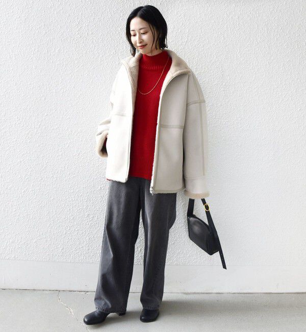 SHIPS for women「フェイク ムートン ジップ コート」|その他|