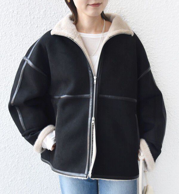 SHIPS for women「フェイク ムートン ジップ コート」|その他|