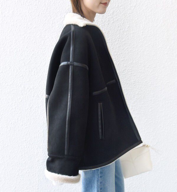 SHIPS for women「フェイク ムートン ジップ コート」|その他|