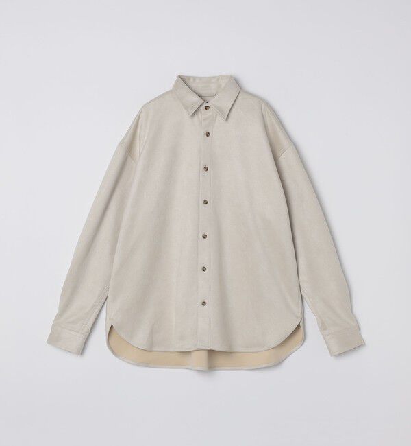 SHIPS Colors 「SHIPS Colors:〈洗濯機可能〉ポリエステル フェイクスエード ルーズ シャツ」|シャツ・ブラウス|