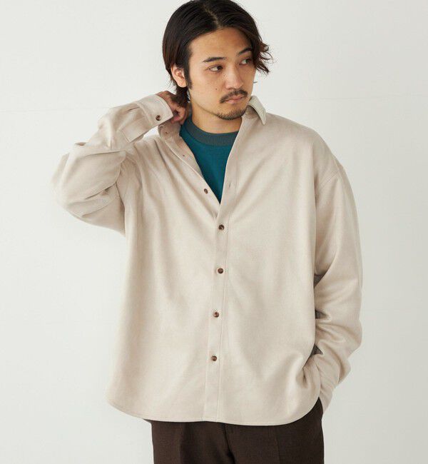 SHIPS Colors 「SHIPS Colors:〈洗濯機可能〉ポリエステル フェイクスエード ルーズ シャツ」|シャツ・ブラウス|