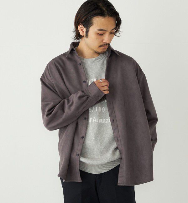 SHIPS Colors 「SHIPS Colors:〈洗濯機可能〉ポリエステル フェイクスエード ルーズ シャツ」|シャツ・ブラウス|