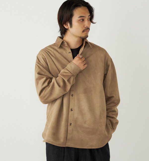 SHIPS Colors 「SHIPS Colors:〈洗濯機可能〉ポリエステル フェイクスエード ルーズ シャツ」|シャツ・ブラウス|