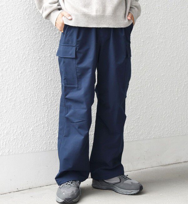SHIPS any「SHIPS any:〈洗濯機可能〉裏起毛 ウォーム スマート ワイド イージー カーゴ パンツ◇」|カーゴ|ネイビー