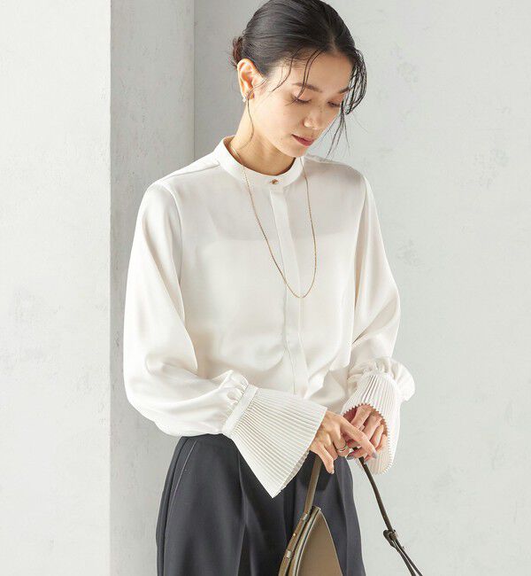 SHIPS for women「〈手洗い可能〉プリーツ 袖 デザイン ブラウス」|シャツ・ブラウス|