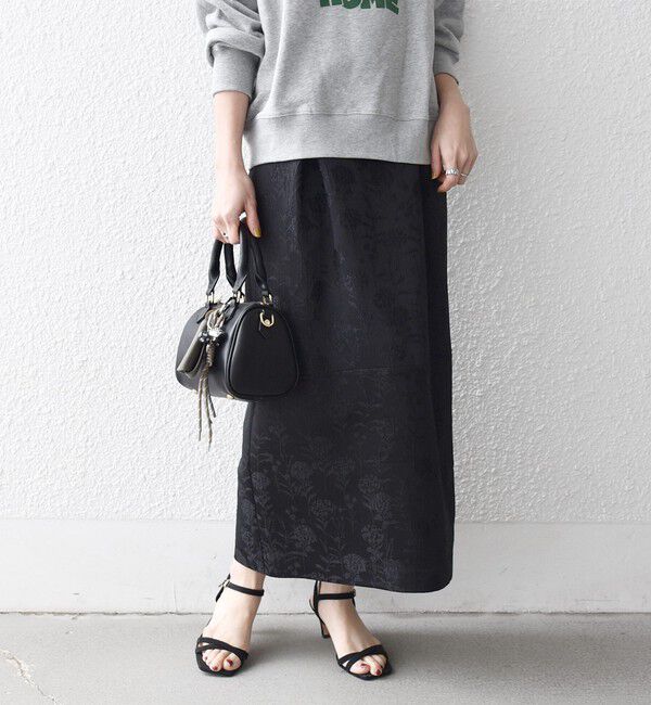 SHIPS any「SHIPS any:〈手洗い可能〉フラワー ジャカード Iライン タック スカート」|スカート|