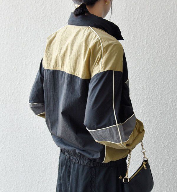 SHIPS any「SHIPS any:〈洗濯機可能〉ナイロン スタンドカラー 配色 ジップ ブルゾン」|ブルゾン・スタジャン|