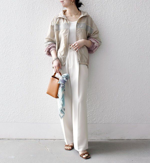 SHIPS any「SHIPS any:〈洗濯機可能〉ナイロン スタンドカラー 配色 ジップ ブルゾン」|ブルゾン・スタジャン|