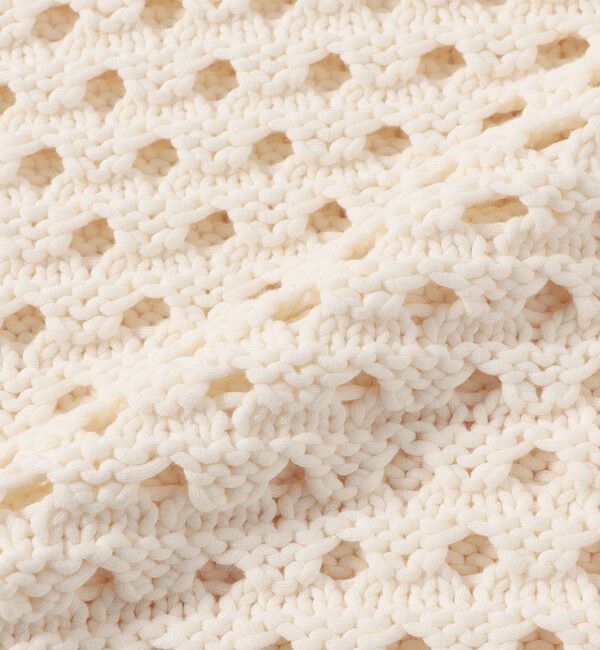 SHIPS any「SHIPS any:〈手洗い可能〉コットン ミックス 透かし編み Vネック ベスト」|ベスト・ジレ|