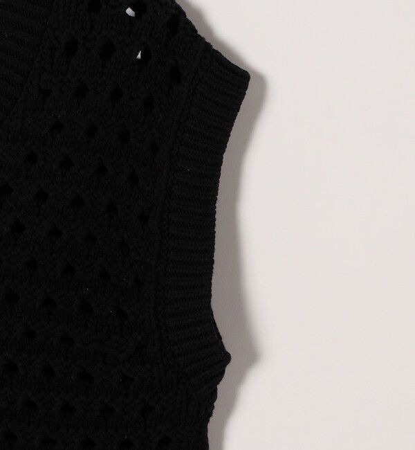 SHIPS any「SHIPS any:〈手洗い可能〉コットン ミックス 透かし編み Vネック ベスト」|ベスト・ジレ|