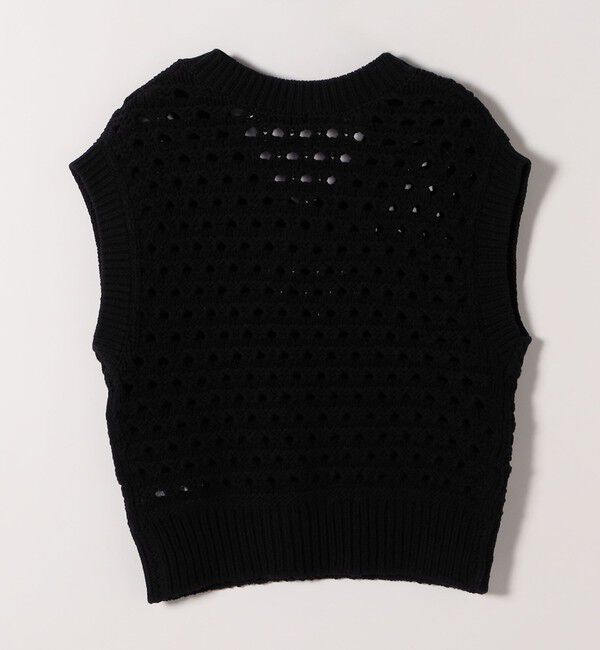 SHIPS any「SHIPS any:〈手洗い可能〉コットン ミックス 透かし編み Vネック ベスト」|ベスト・ジレ|