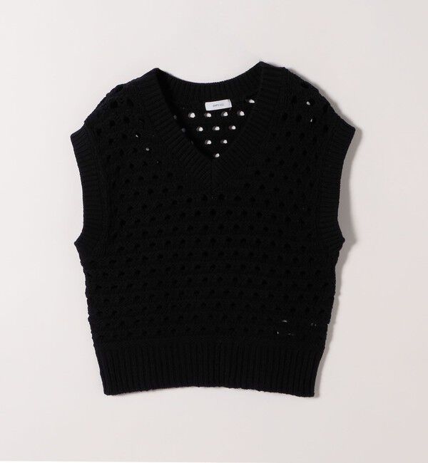 SHIPS any「SHIPS any:〈手洗い可能〉コットン ミックス 透かし編み Vネック ベスト」|ベスト・ジレ|