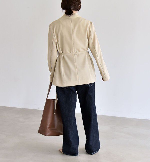 quaranciel「quaranciel:〈手洗い可能〉リングベルト ライト テーラード ジャケット」|テーラードジャケット|