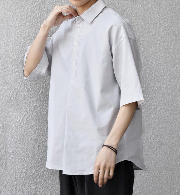 SHIPS any「【WEB限定】SHIPS any: ハイブリッドリネン プルオーバー シャツ(セットアップ対応) 26SS◆」|シャツ・ブラウス|