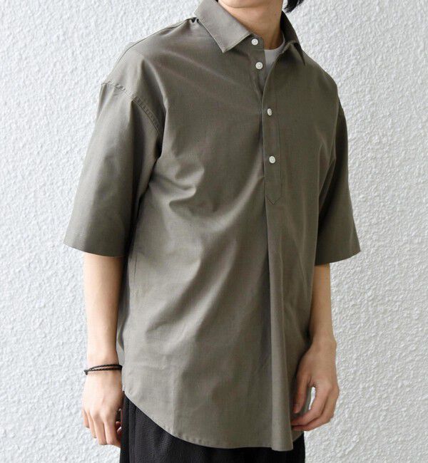 SHIPS any「【WEB限定】SHIPS any: ハイブリッドリネン プルオーバー シャツ(セットアップ対応) 26SS◆」|シャツ・ブラウス|