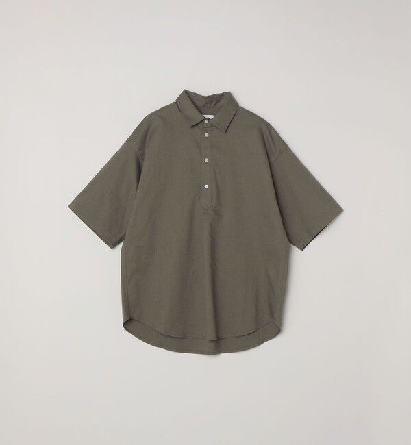 SHIPS any「【WEB限定】SHIPS any: ハイブリッドリネン プルオーバー シャツ(セットアップ対応) 26SS◆」|シャツ・ブラウス|