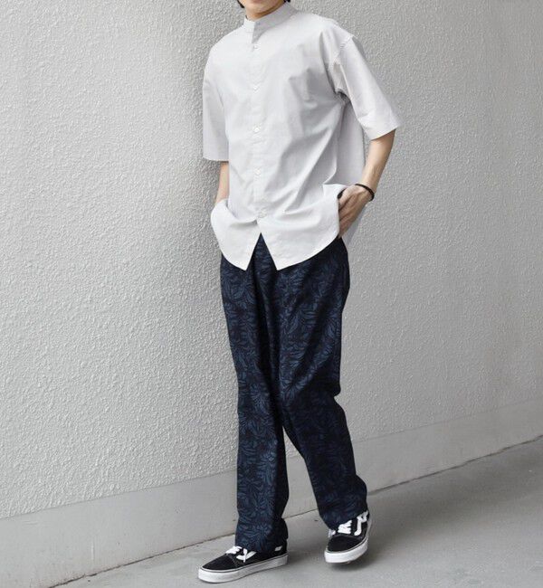 SHIPS any「【WEB限定】SHIPS any: ハイブリッドリネン バンドカラー ショートスリーブ シャツ(セットアップ対応)◆」|シャツ・ブラウス|