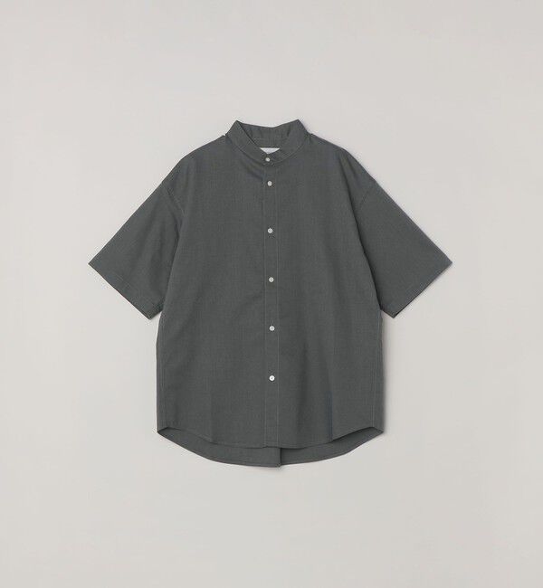 SHIPS any「【WEB限定】SHIPS any: ハイブリッドリネン バンドカラー ショートスリーブ シャツ(セットアップ対応)◆」|シャツ・ブラウス|
