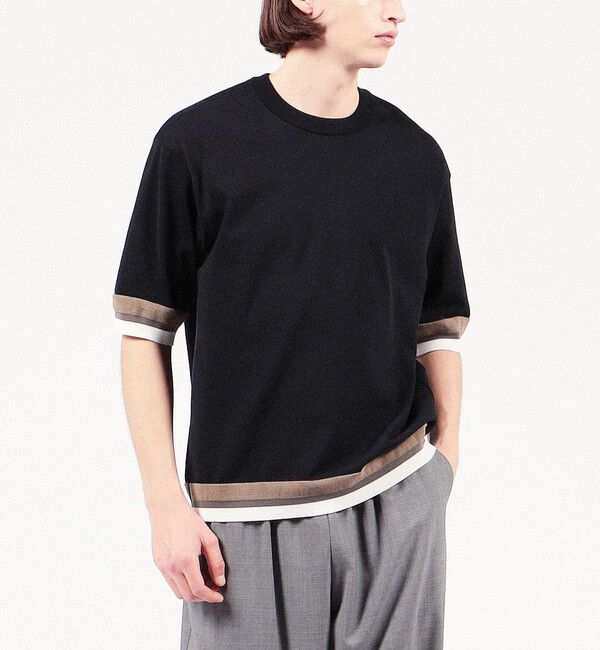 TOMORROWLAND MENS「TOMORROWLAND tricot リブライン ニットTシャツ」|ニット・セーター|