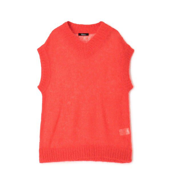 Edition「ベビーアルパカ シアーニットベスト」|ベスト・ジレ|27 オレンジ